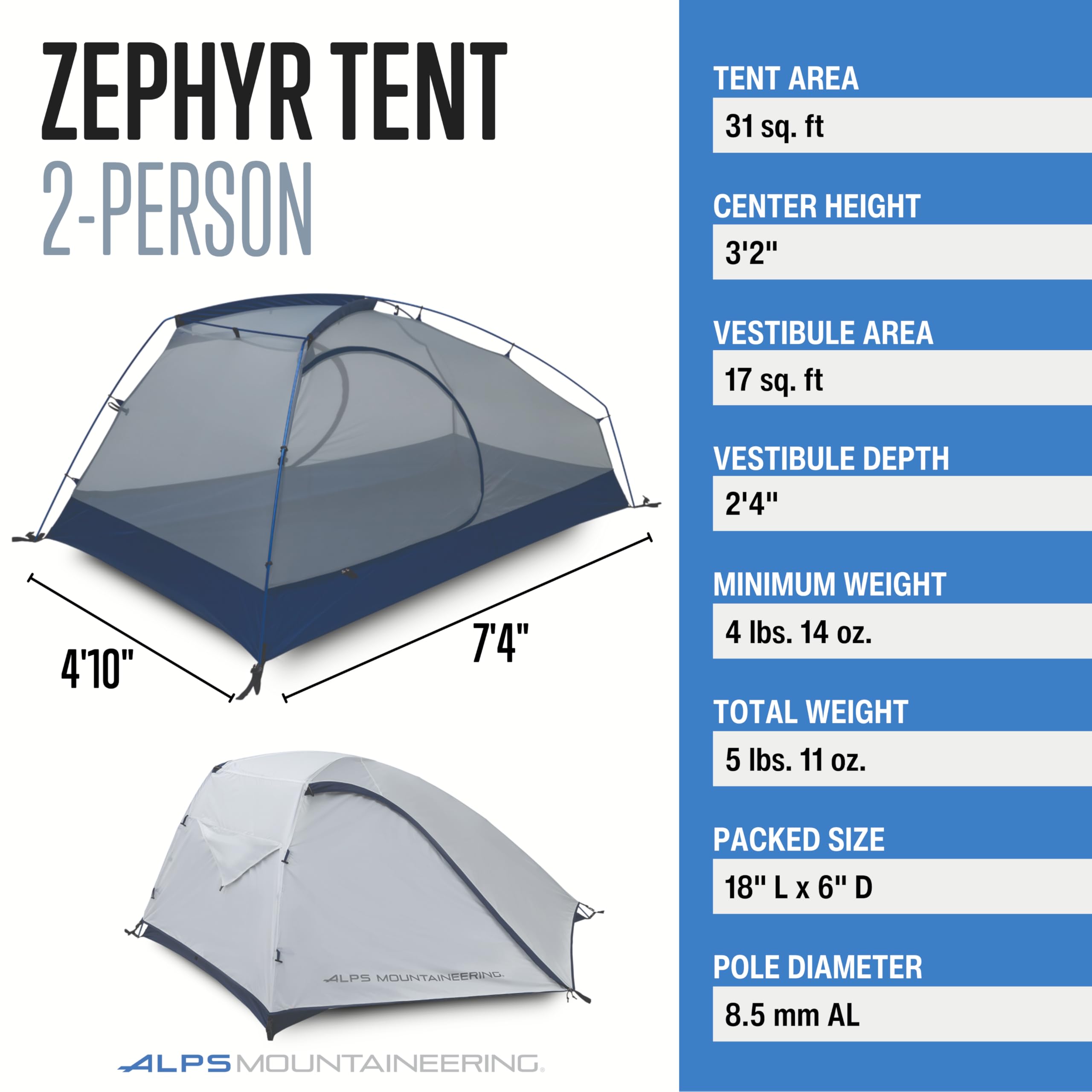 リテン　Bonding Tent Coat vol.2 (navy) Amazon.com : ALPS Mountaineering Zephyr 2-Person Tent - Gray/Navy